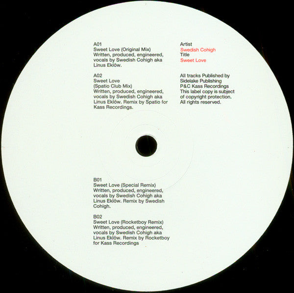 Swedish Cohigh : Sweet Love (12")
