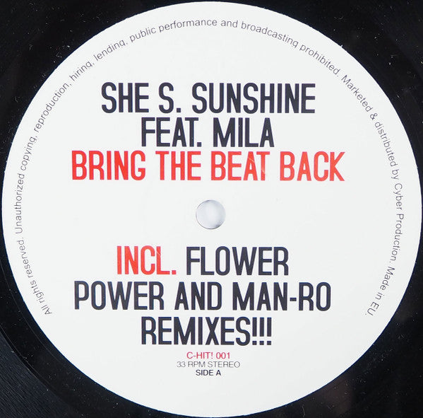 She S. Sunshine : Bring The Beat Back (12", TP)