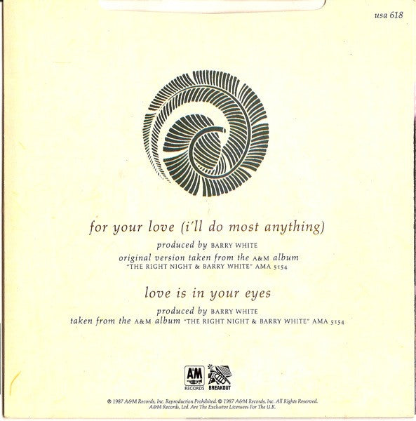 Barry White : For Your Love (I'll Do Most Anything) (7", Single)