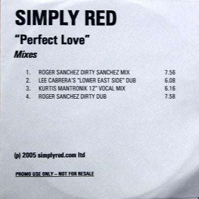 Simply Red : Perfect Love (Mixes) (CDr, Single, Promo)