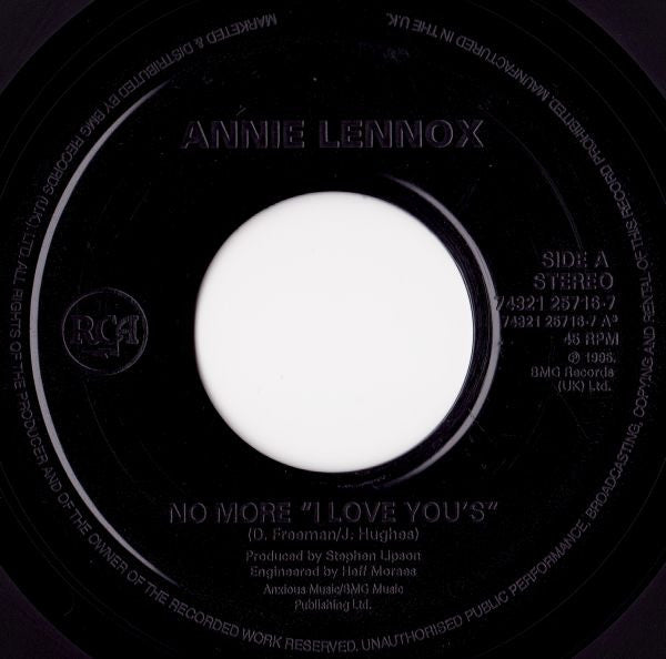 Annie Lennox : No More "I Love You's" (7", Single, Jukebox)