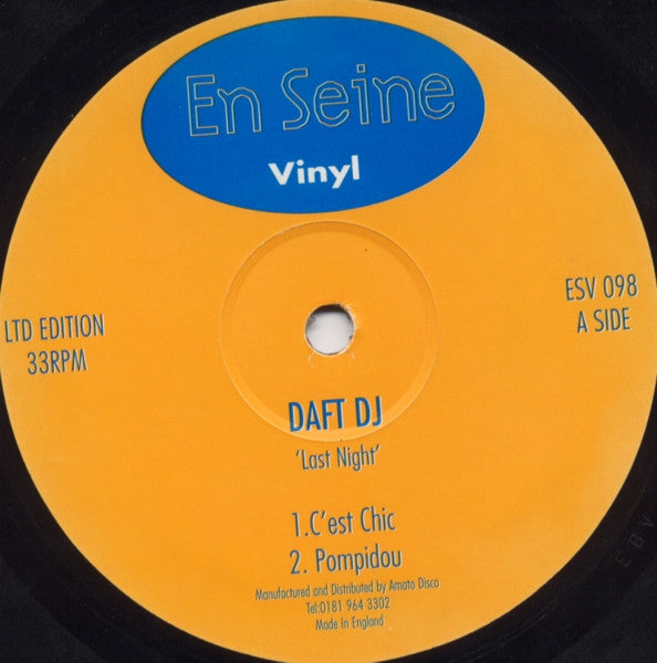 Daft DJ : Last Night (12", Ltd)