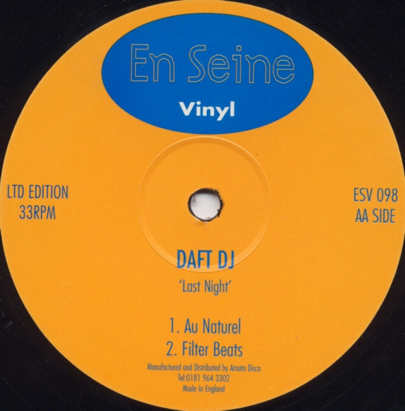 Daft DJ : Last Night (12", Ltd)