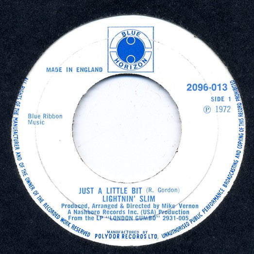 Lightning Slim : Just A Little Bit (7", Single)