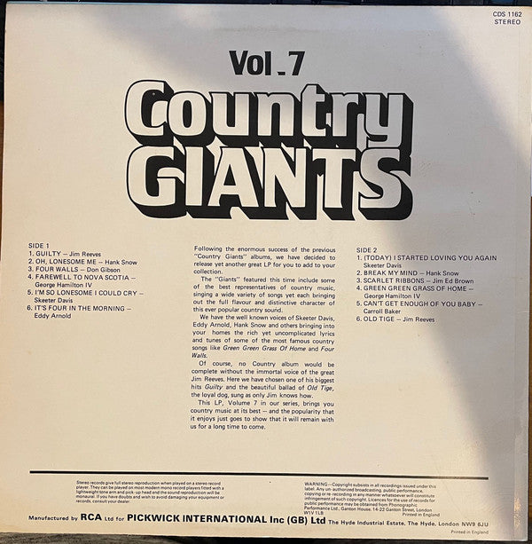 Various : Country Giants Vol. 7 (LP, Comp)