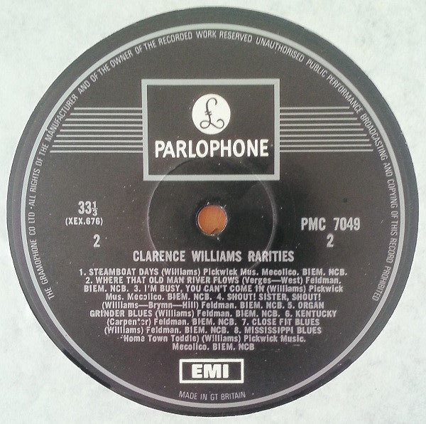 Clarence Williams : Clarence Williams Rarities (LP, Comp, Mono)