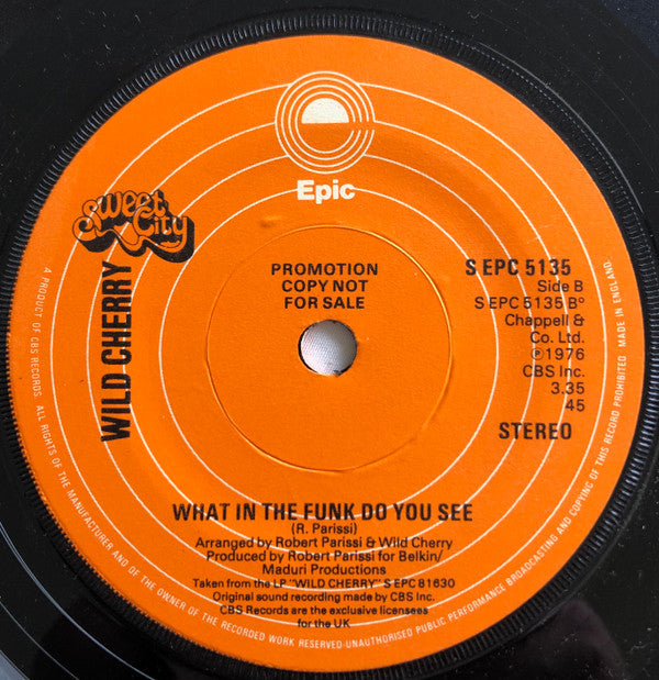 Wild Cherry : I Feel Sanctified (7", Single, Promo)
