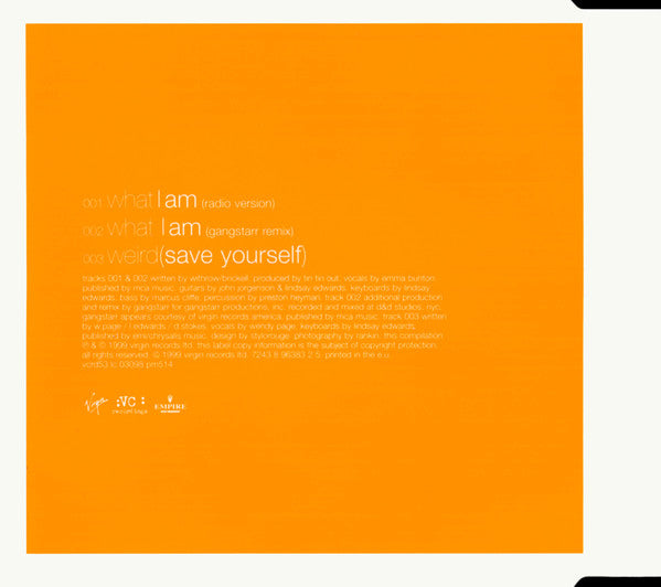 Tin Tin Out featuring Emma Bunton : What I Am (CD, Single)