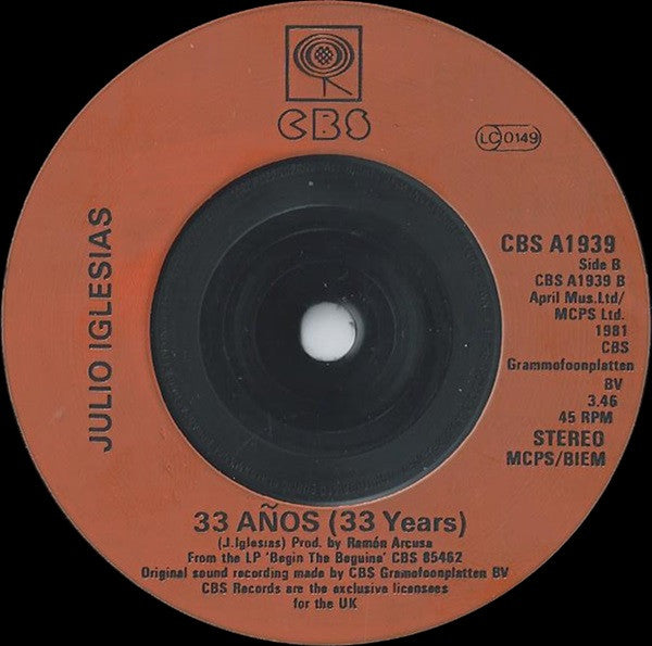 Julio Iglesias : Quiereme Mucho (Yours) (7", Single, Pos)