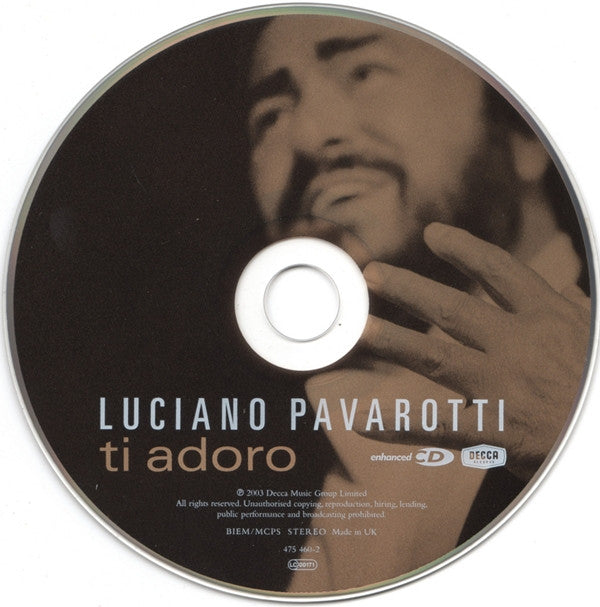 Luciano Pavarotti : Ti Adoro (CD, Album, Enh, S/Edition)