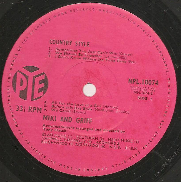 Miki & Griff : Country Style (LP)