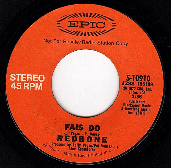 Redbone : Fais Do (7", Mono, Promo)