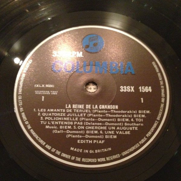 Edith Piaf : La Reine De La Chanson (LP, Comp, Mono)