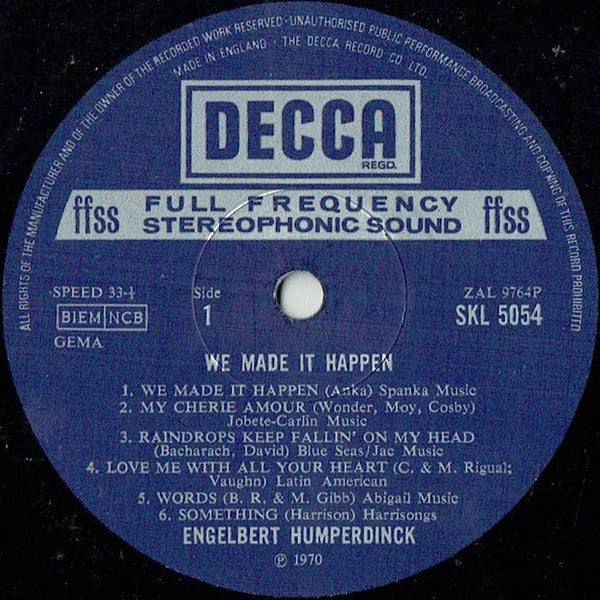 Engelbert Humperdinck : We Made It Happen (LP, Album)