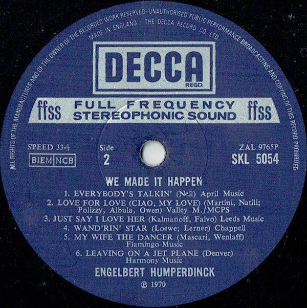 Engelbert Humperdinck : We Made It Happen (LP, Album)