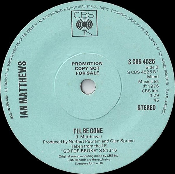Iain Matthews : A Fool Like You (7", Promo)