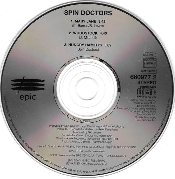 Spin Doctors : Mary Jane (CD, Single)