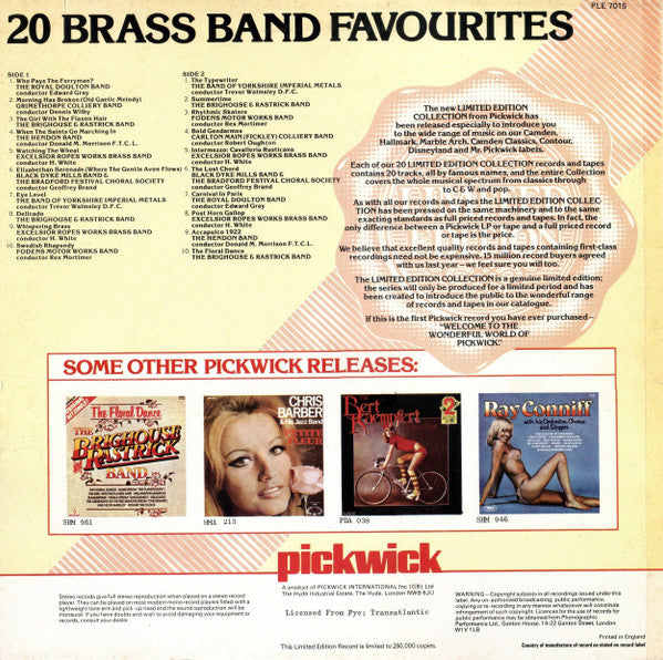 Various : 20 Brass Band Favourites (LP, Comp, Ltd)