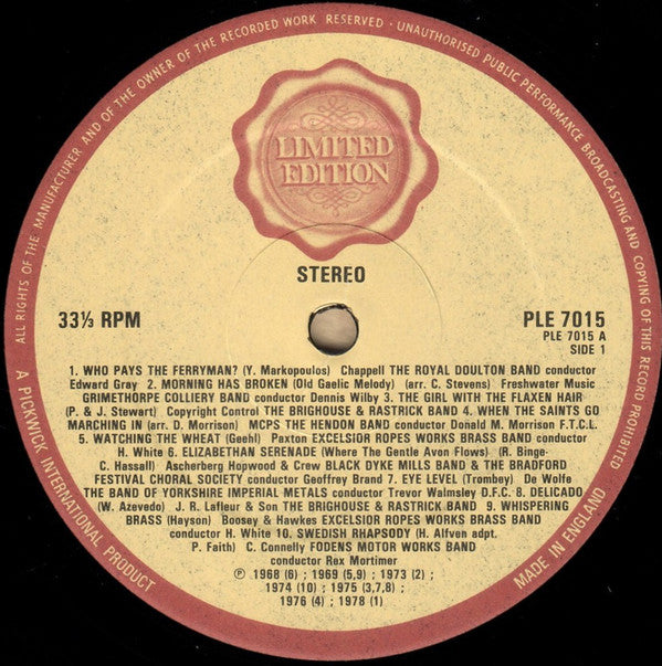 Various : 20 Brass Band Favourites (LP, Comp, Ltd)