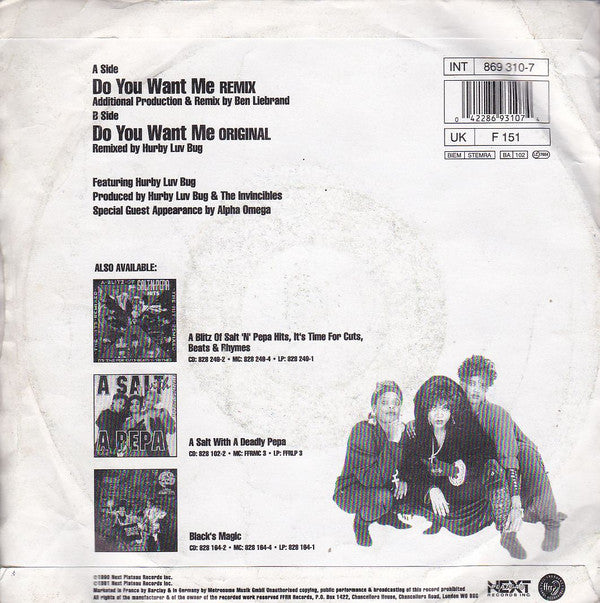 Salt 'N' Pepa : Do You Want Me (7", Sil)