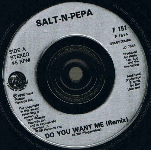 Salt 'N' Pepa : Do You Want Me (7", Sil)