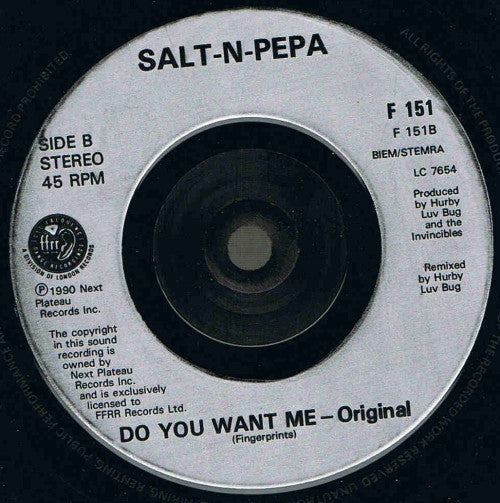 Salt 'N' Pepa : Do You Want Me (7", Sil)