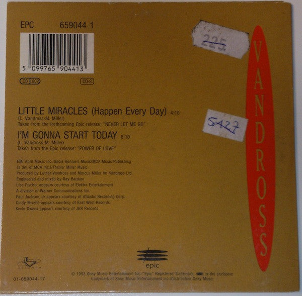 Luther Vandross : Little Miracles (Happen Every Day) (CD, Single, Car)