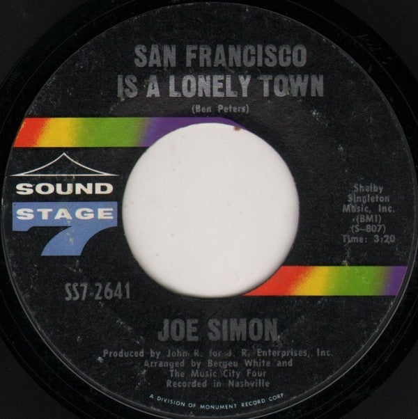 Joe Simon : It's Hard To Get Along / San Francisco Is A Lonely Town (7", Single)