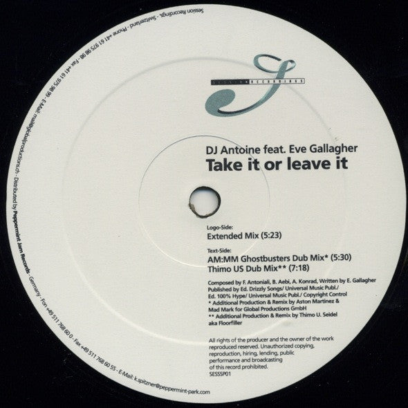 DJ Antoine Feat. Eve Gallagher : Take It Or Leave It (12")