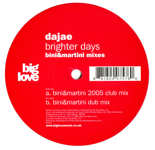 Dajaé : Brighter Days (Bini & Martini Mixes) (12")