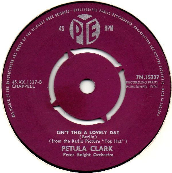 Petula Clark : Something Missing (L'Absent) / Isn't This A Lovely Day (7", Single)