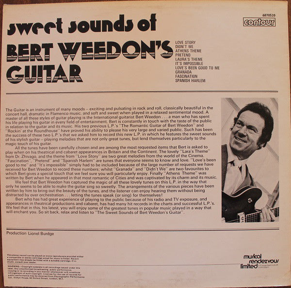 Bert Weedon : Sweet Sounds Of Bert Weedon's Guitar (LP)