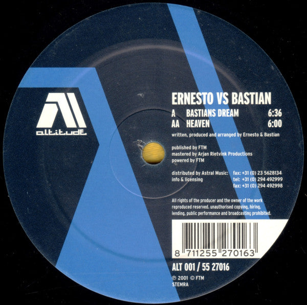 Ernesto Vs. Bastian : Bastians Dream / Heaven (12")