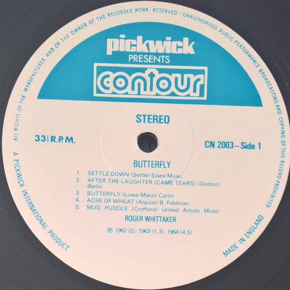 Roger Whittaker : Butterfly (LP, RE, Whi)