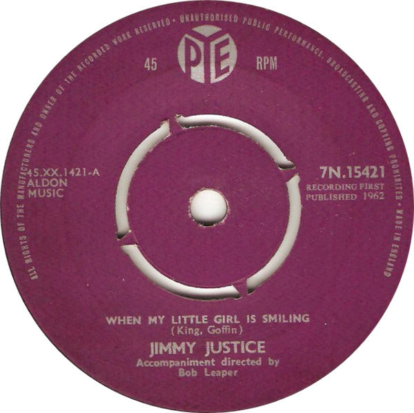 Jimmy Justice : When My Little Girl Is Smiling (7", Single)