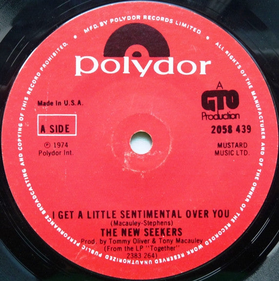 The New Seekers / Peter Paul And Marty : I Get A Little Sentimental Over You / Ride A Horse (7", Styrene)