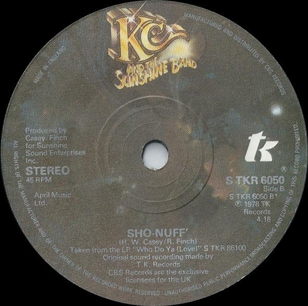 KC & The Sunshine Band : Do You Feel Alright (7")