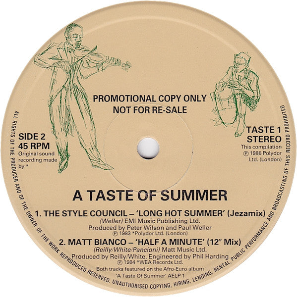 Various : A Taste Of Summer (12", Comp, Promo)
