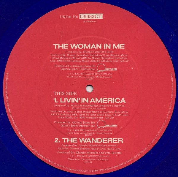 Donna Summer : The Woman In Me (12", Single, Ltd, Blu)