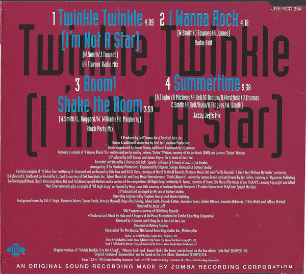 DJ Jazzy Jeff & The Fresh Prince : Twinkle Twinkle (I'm Not A Star) (CD, Single)