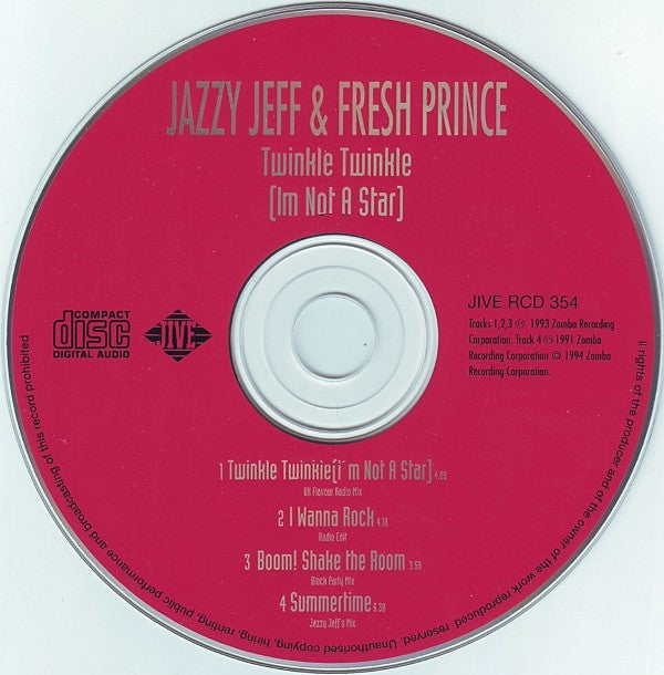 DJ Jazzy Jeff & The Fresh Prince : Twinkle Twinkle (I'm Not A Star) (CD, Single)
