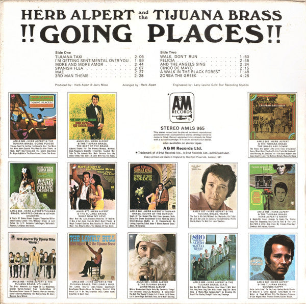 Herb Alpert & The Tijuana Brass : !!Going Places!! (LP, Album)