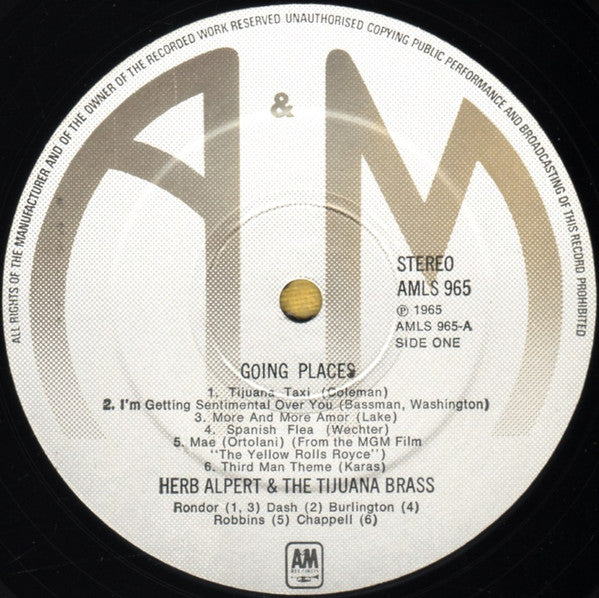 Herb Alpert & The Tijuana Brass : !!Going Places!! (LP, Album)