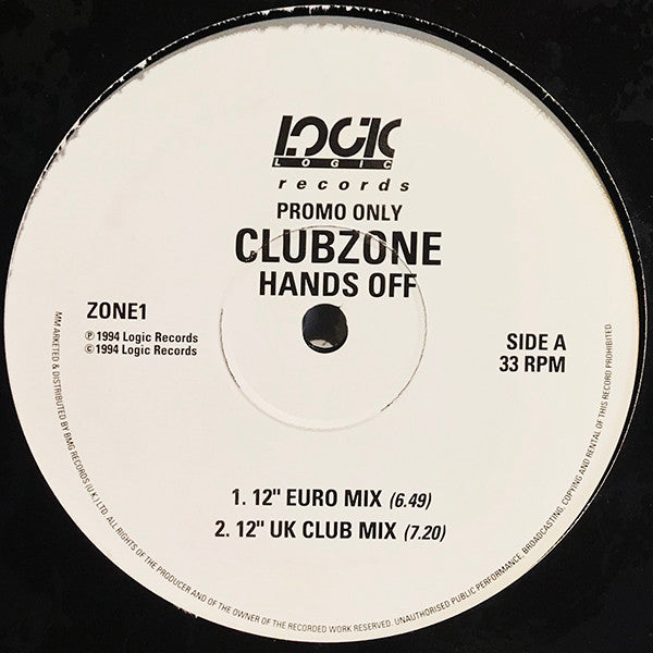 Clubzone : Hands Off (12", Promo)