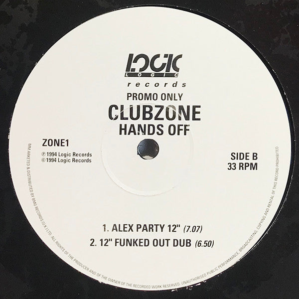 Clubzone : Hands Off (12", Promo)