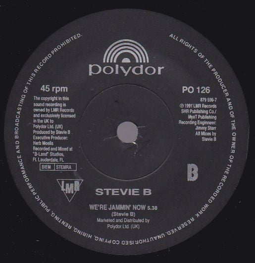 Stevie B : Because I Love You (The Postman Song) (7", Single, Pap)