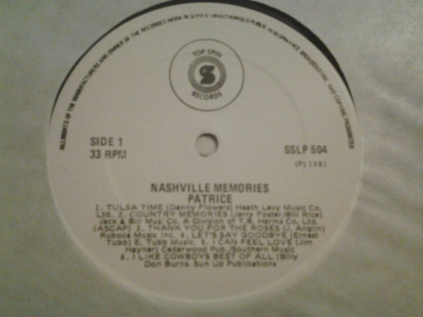Patrice (20) : Nashville Memories (LP, Album)