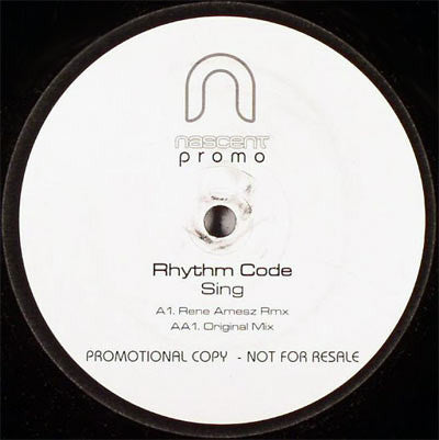 Rhythm Code : Sing (12", Promo)