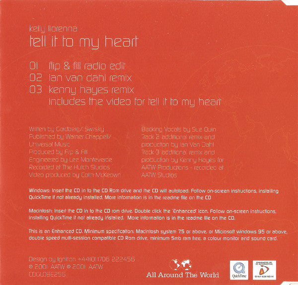 Kelly Llorenna : Tell It To My Heart (CD, Single, Enh)
