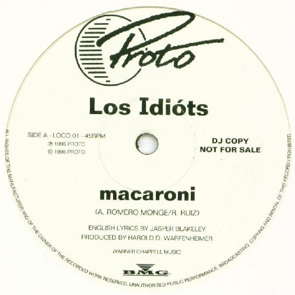 Los Idióts : Macaroni (12", S/Sided, Promo)
